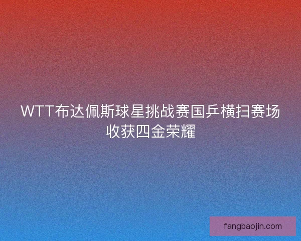 WTT布达佩斯球星挑战赛国乒横扫赛场收获四金荣耀